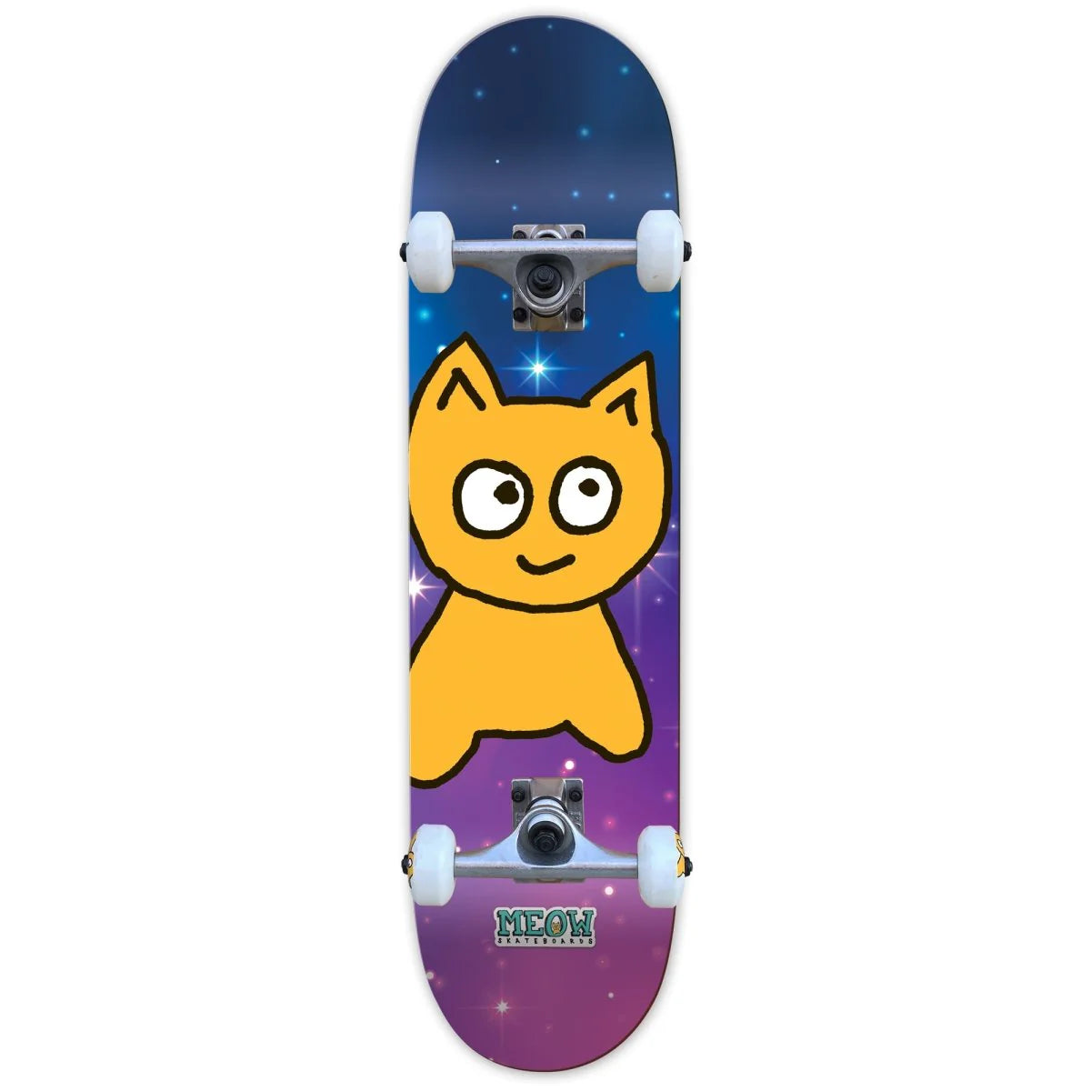 Meow Complete Skateboard Big Cat Galaxy Mini 7.5