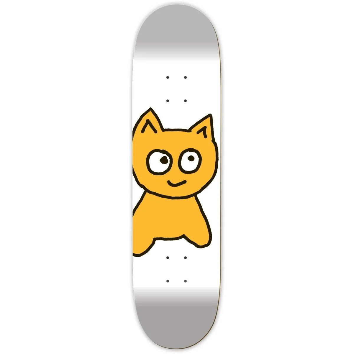 Meow Skateboard Deck Big Cat White 7.75