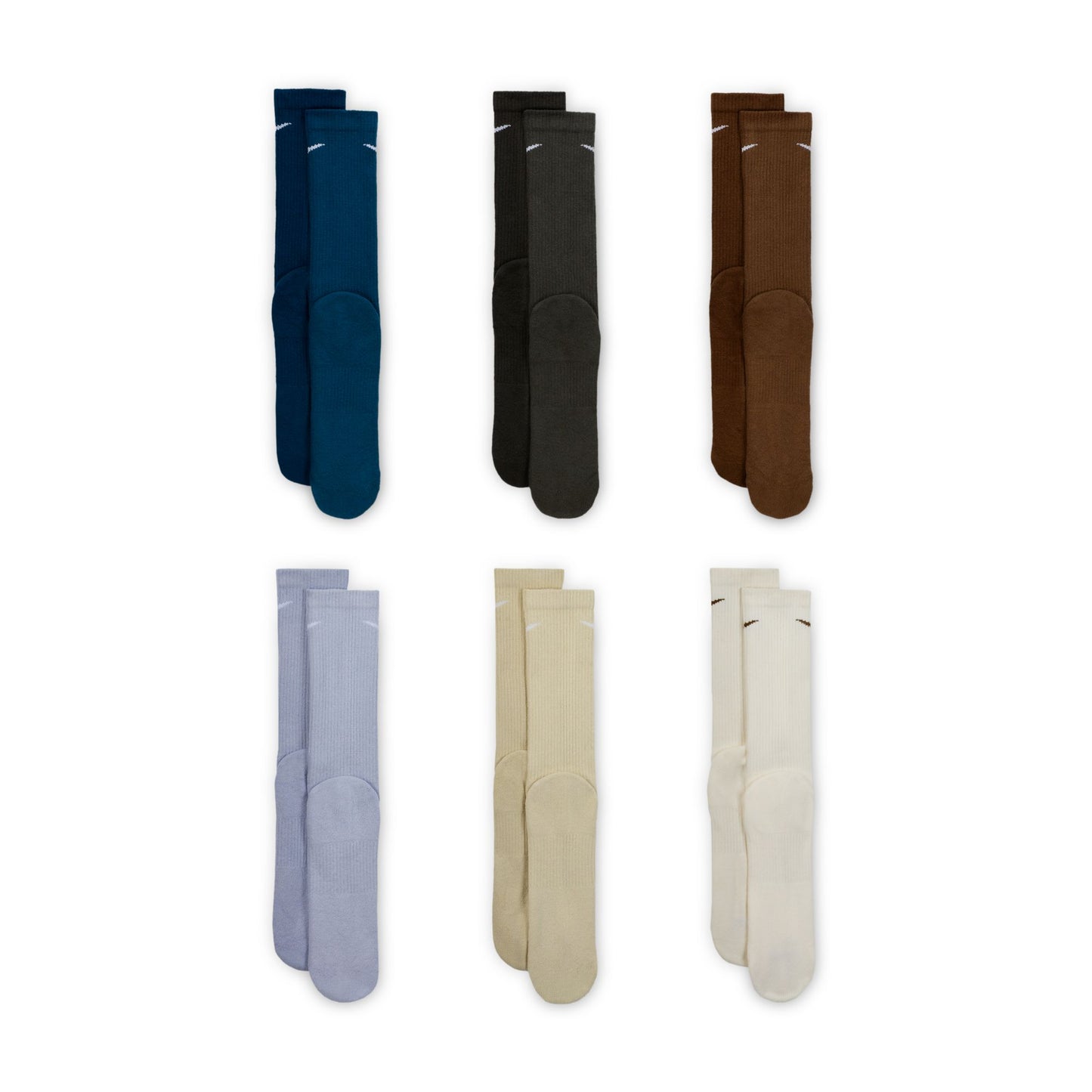 Nike Socks Everyday Plus Cushioned Training Crew Socks (6 Pairs) Multi Color