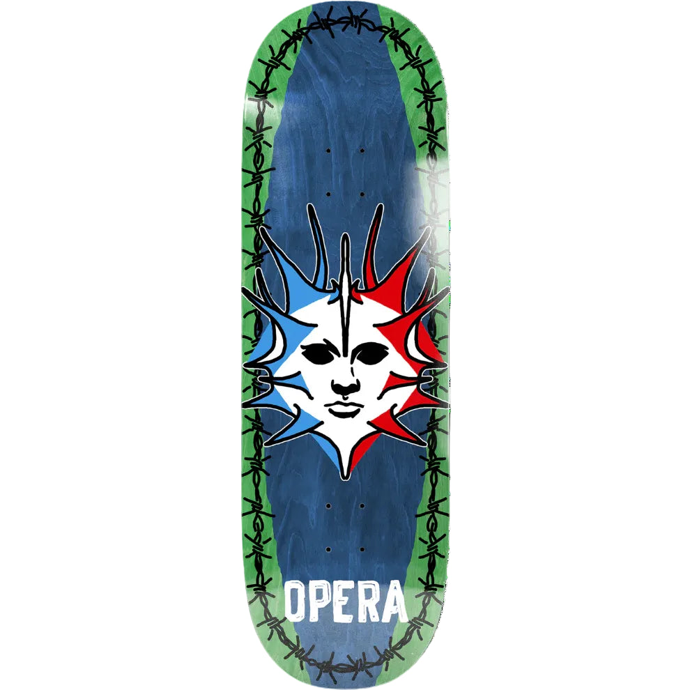 Opera Skateboard Deck Fatties Torn Spike ex7 Blue Green 10.0