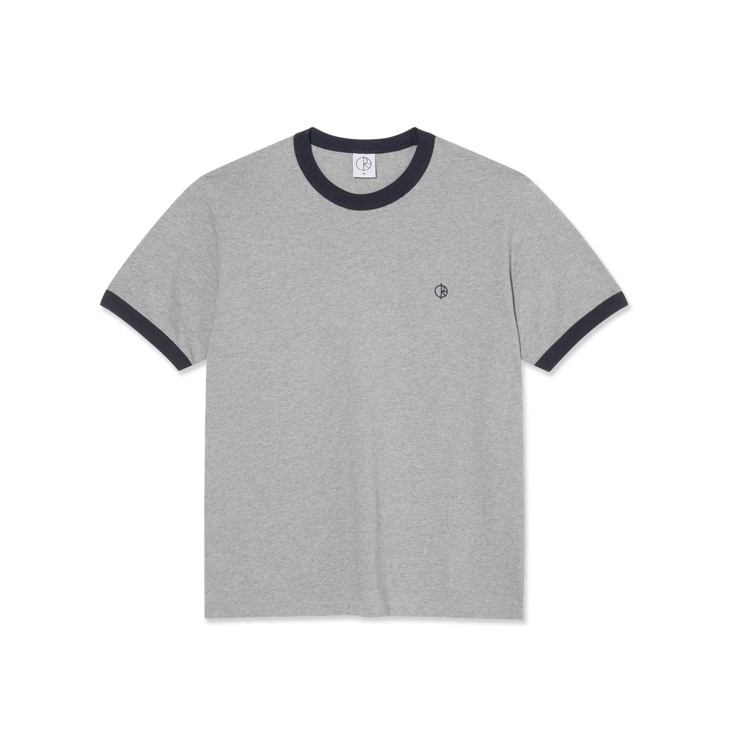 Camiseta Ringer Polar Skate Co. Gris jaspeado y azul marino