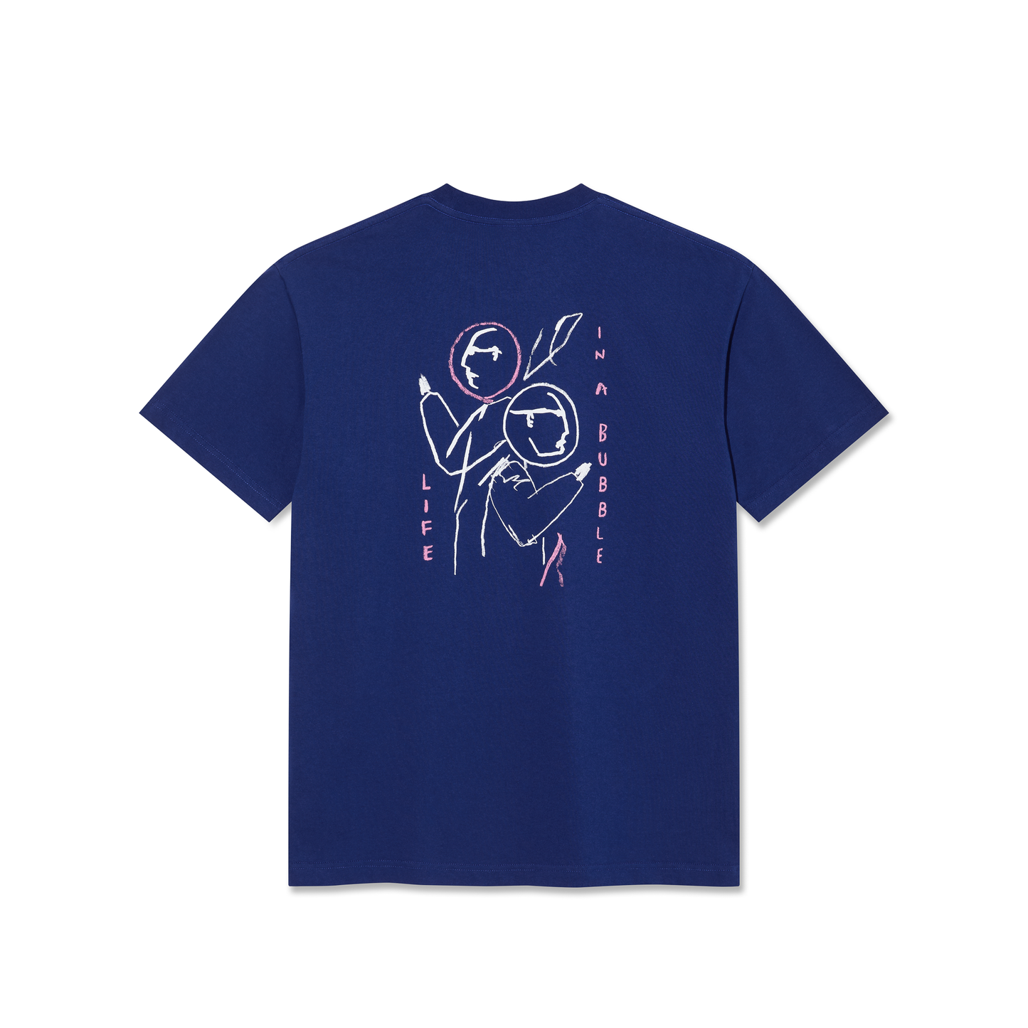 Camiseta Polar Skate Co. La vida en una burbuja azul real profundo