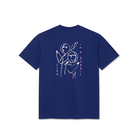 Camiseta Polar Skate Co. La vida en una burbuja azul real profundo