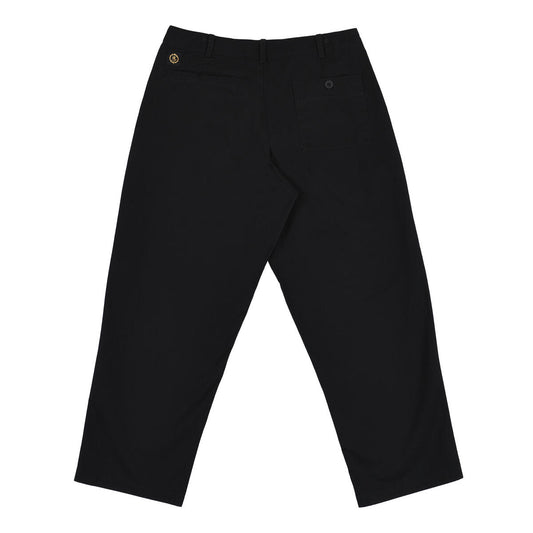 QUASI SKATEBOARDS WARREN TROUSER PANTS BLACK SELECT SKATE SHOP HOUSTON TEXAS SIZE 30 32 34 36 38 ■ Midweight 10oz Twill ■ Baggy Fit, Tapered Leg ■ Pleated Front ■ Damask Woven Label ■ 100% Cotton
