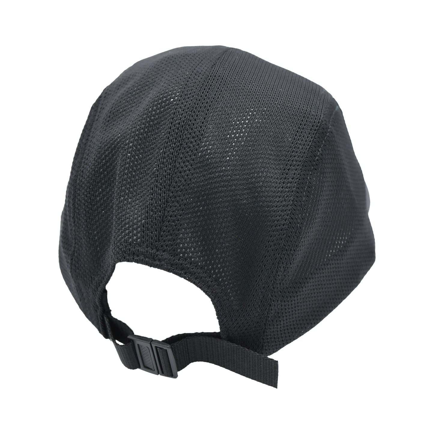 Black HAT with mesh design on a white background