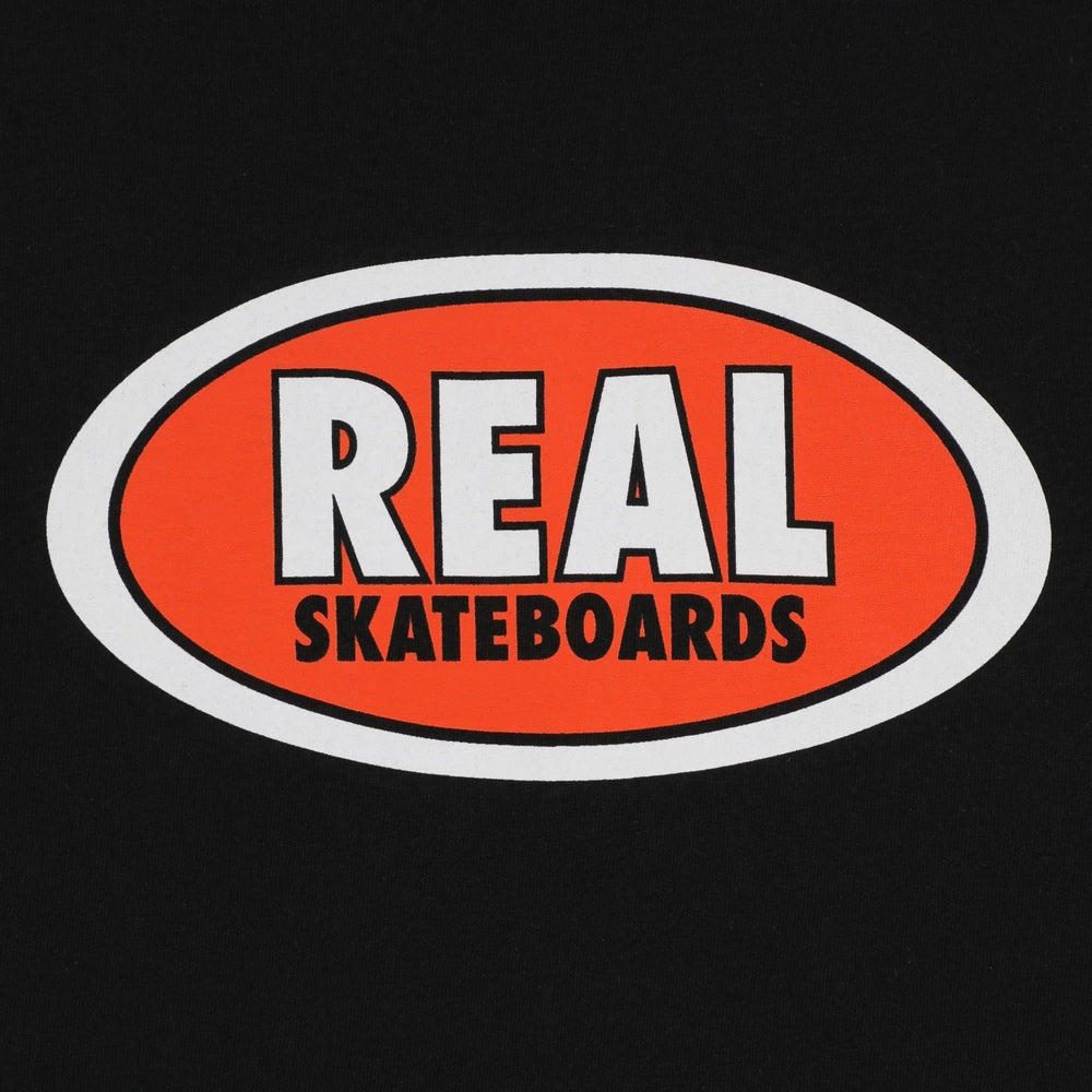 Real Shirt Oval Logo Long Sleeve Black Orange