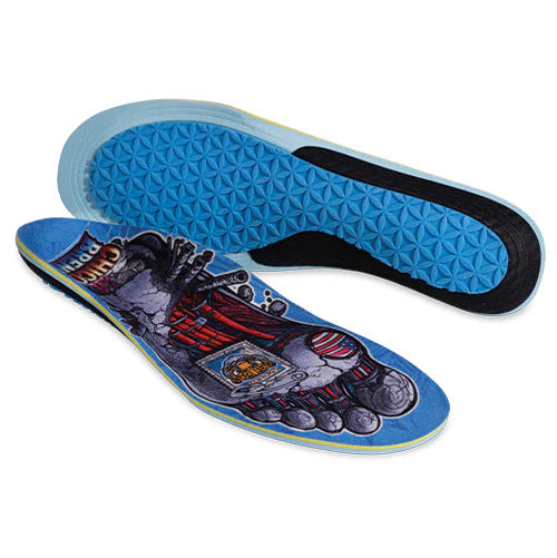 Shoe insole with cartoon character design on a white background