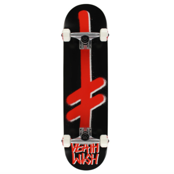 Deathwish Complete Skateboard Gang Logo Red Black 8.0