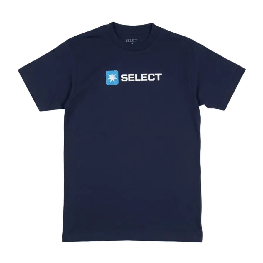 Navy blue t-shirt with 'SELECT' logo on a white background