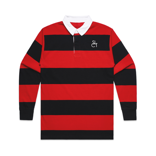 Select Long Sleeve Rugby Shirt Red Black