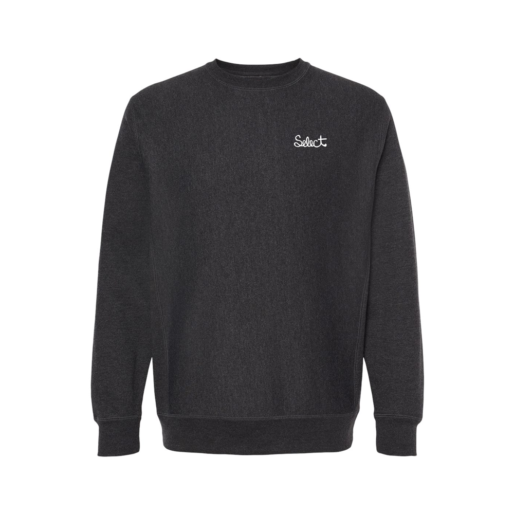 Sudadera de cuello redondo Select Script en gris carbón