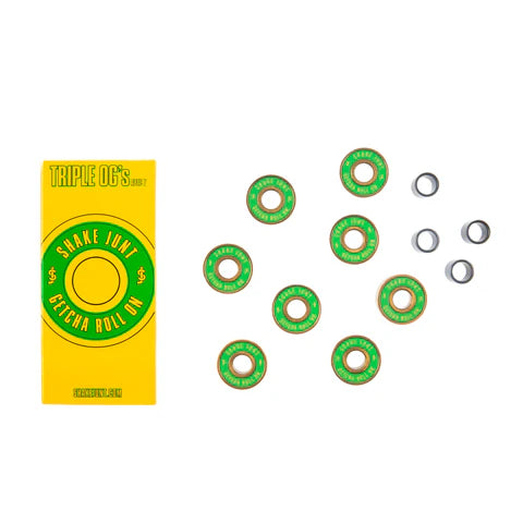 Triple O's skateboard bearings with yellow packaging on a white background