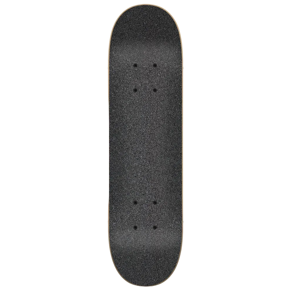 Black skateboard deck on a white background