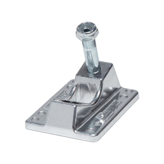 Metal truck base with a bolt on a white background