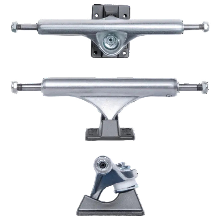 Skateboard truck assembly on a white background