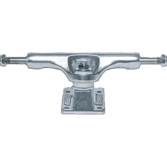 Metal skateboard truck on a white background