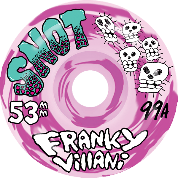 Snot Wheels Villani Skulls 53mm 99A Pink Swirl