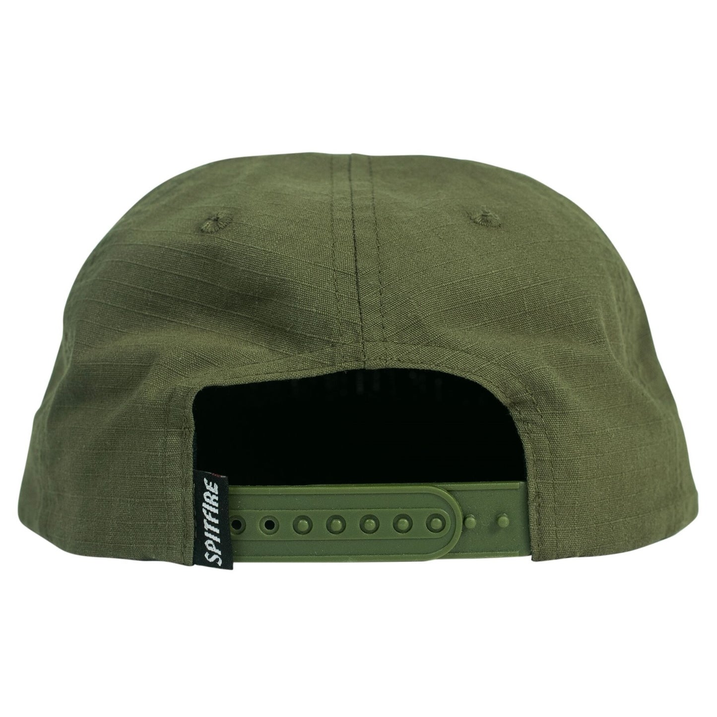 Green cap with a brand logo on the back against a white background