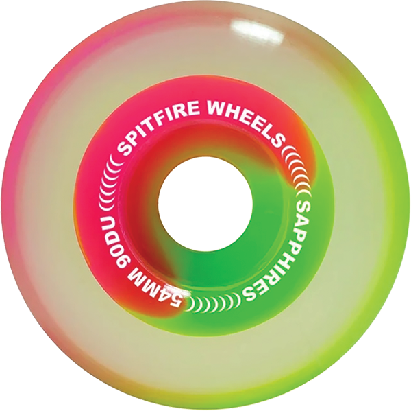 Green pink clear skateboarding wheels