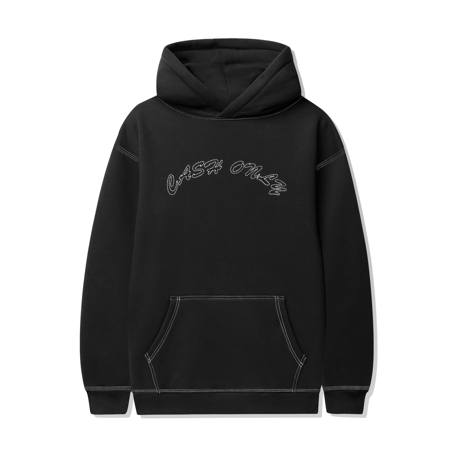 Cash Only Hoodie Stitch Logo Pullover Black