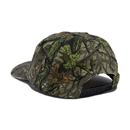 Camouflage-patterned cap on a white background