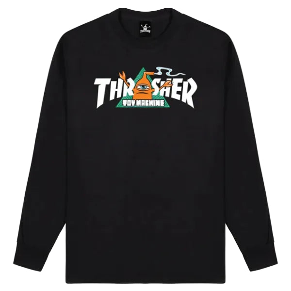 Thrasher x Toy Machine Shirt Vortex Long Sleeve Black