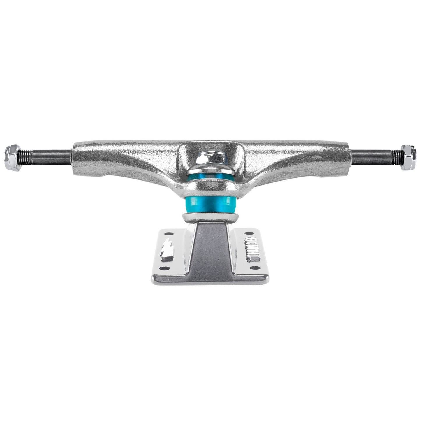 Skateboard truck with metal components on a white background