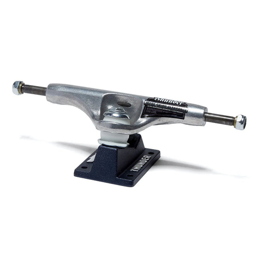 Skateboard truck with metal components on a white background