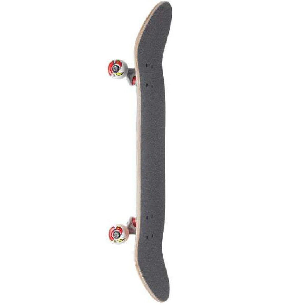 Skateboard with a black grip tape deck on a white background