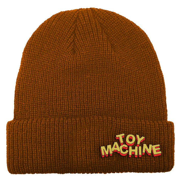Toy Machine Beanie Hiro Text Brown