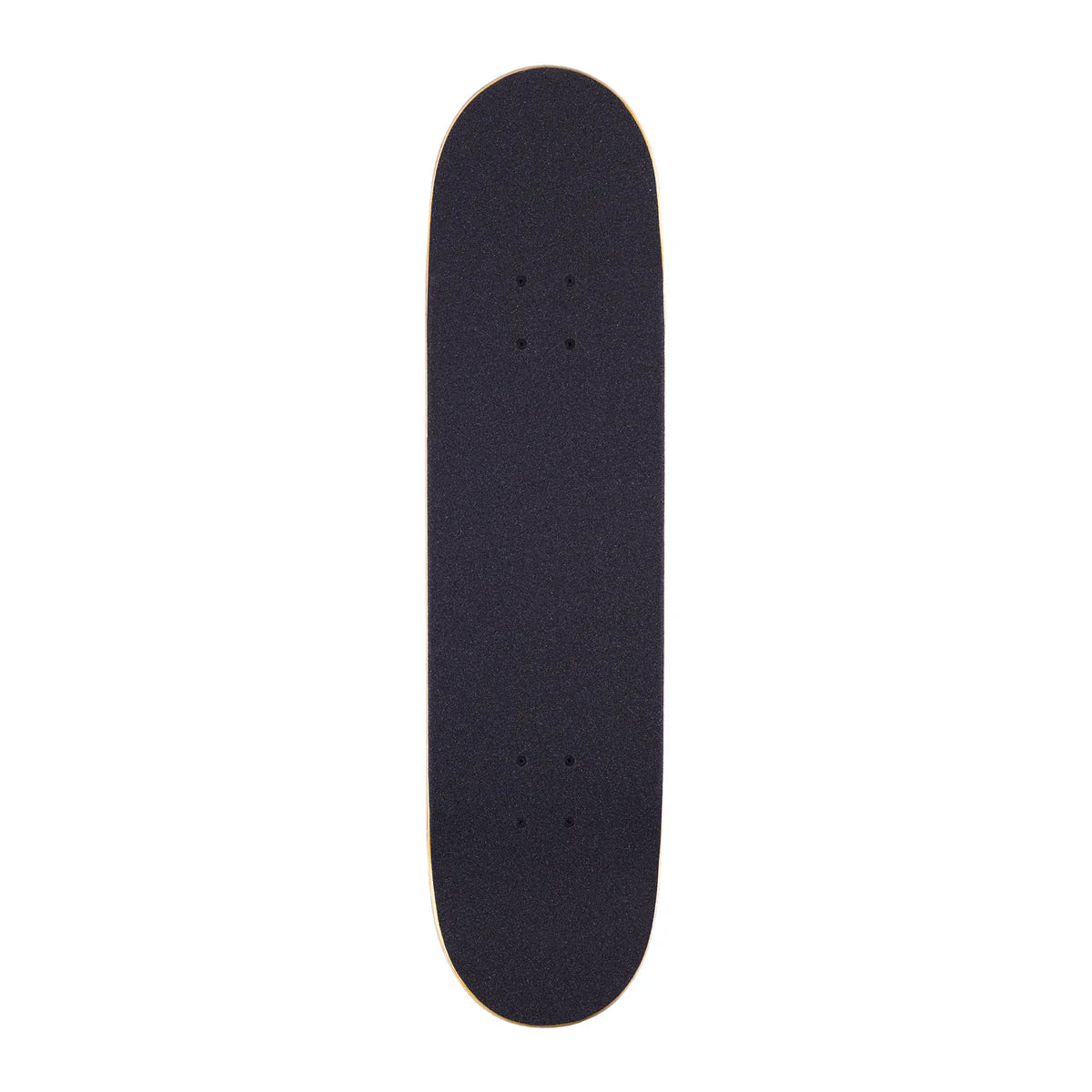 Black skateboard deck on a white background