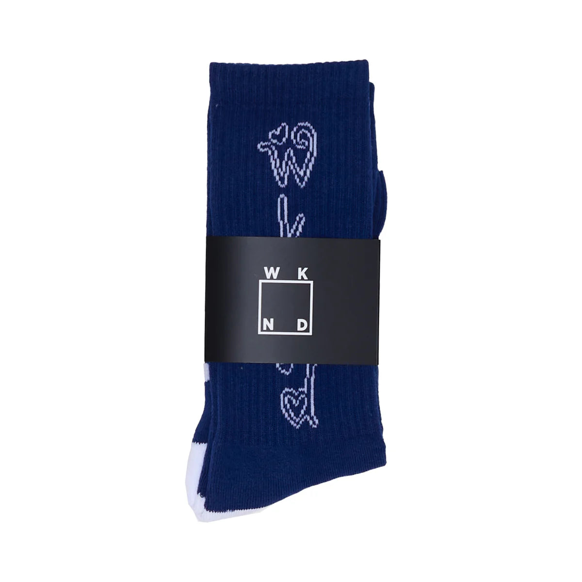 WKND Socks Heart Navy