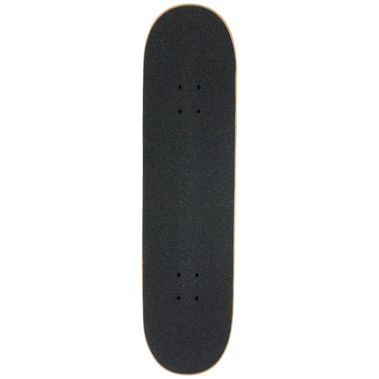 Black skateboard deck on a white background