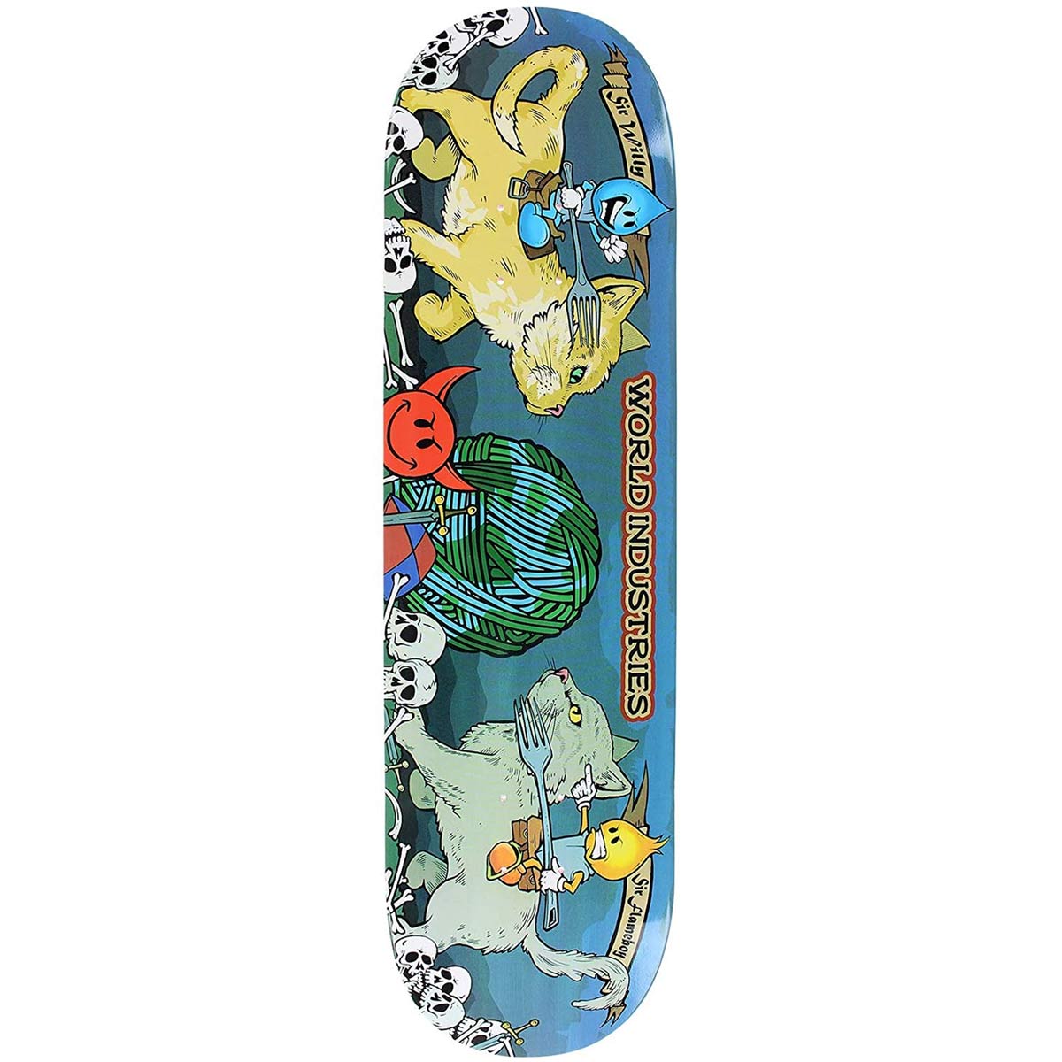 World Industries Skateboard Deck Cats Jousting 8.25