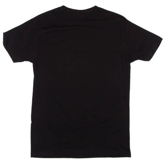 Black t-shirt on a white background