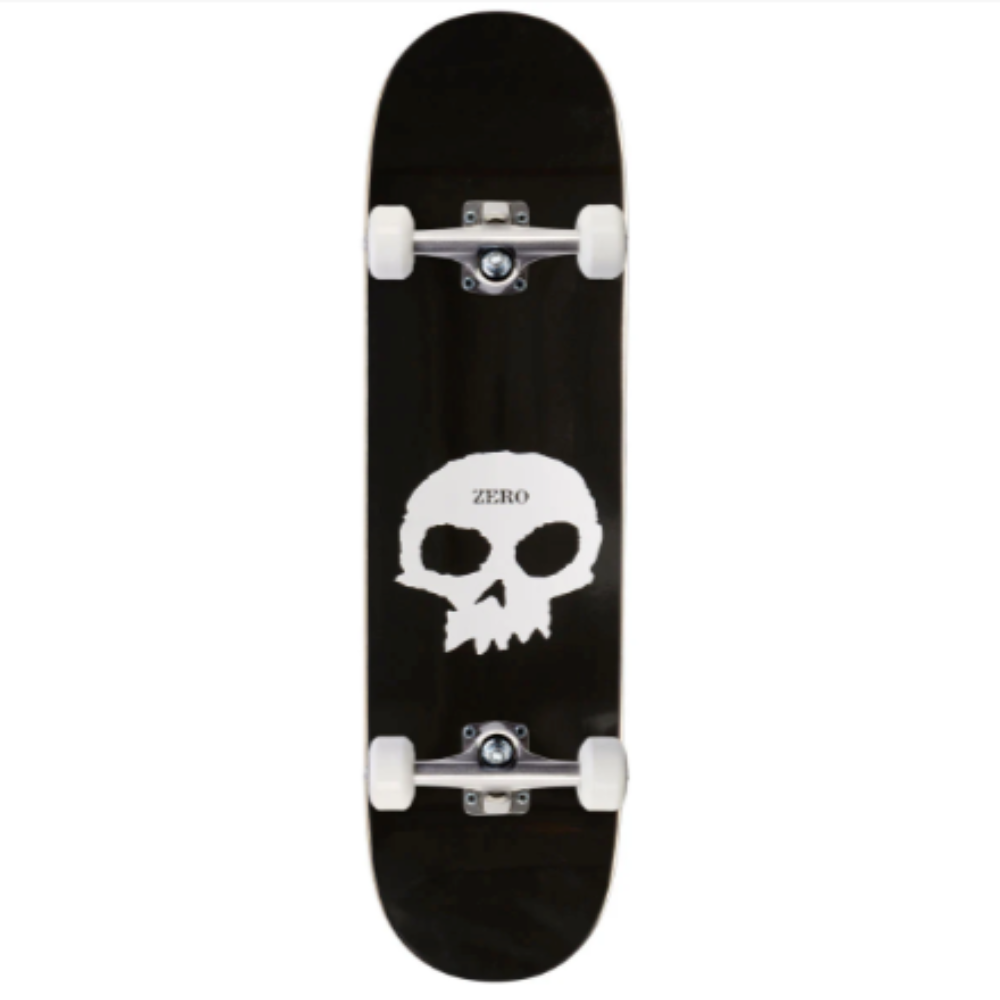 zero skateboard complete black and white