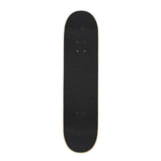Black skateboard deck on a white background