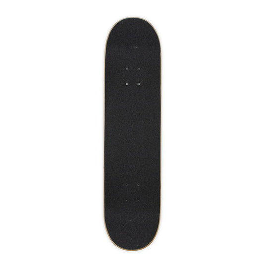 Black skateboard deck on a white background