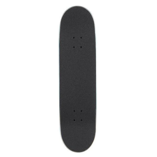 Black skateboard deck on a white background