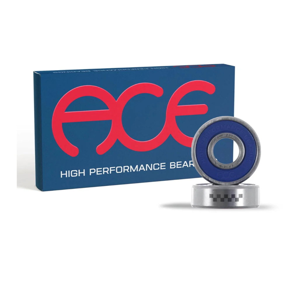 Blue and silver skateboarding bearings