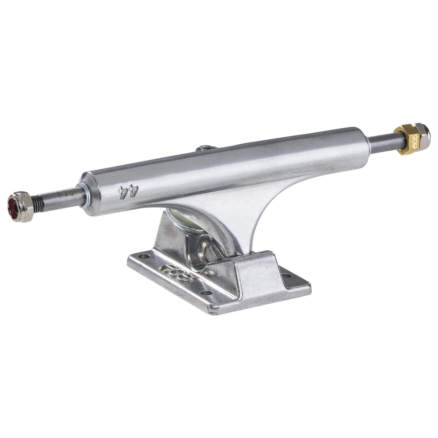 Silver skateboard truck on a white background