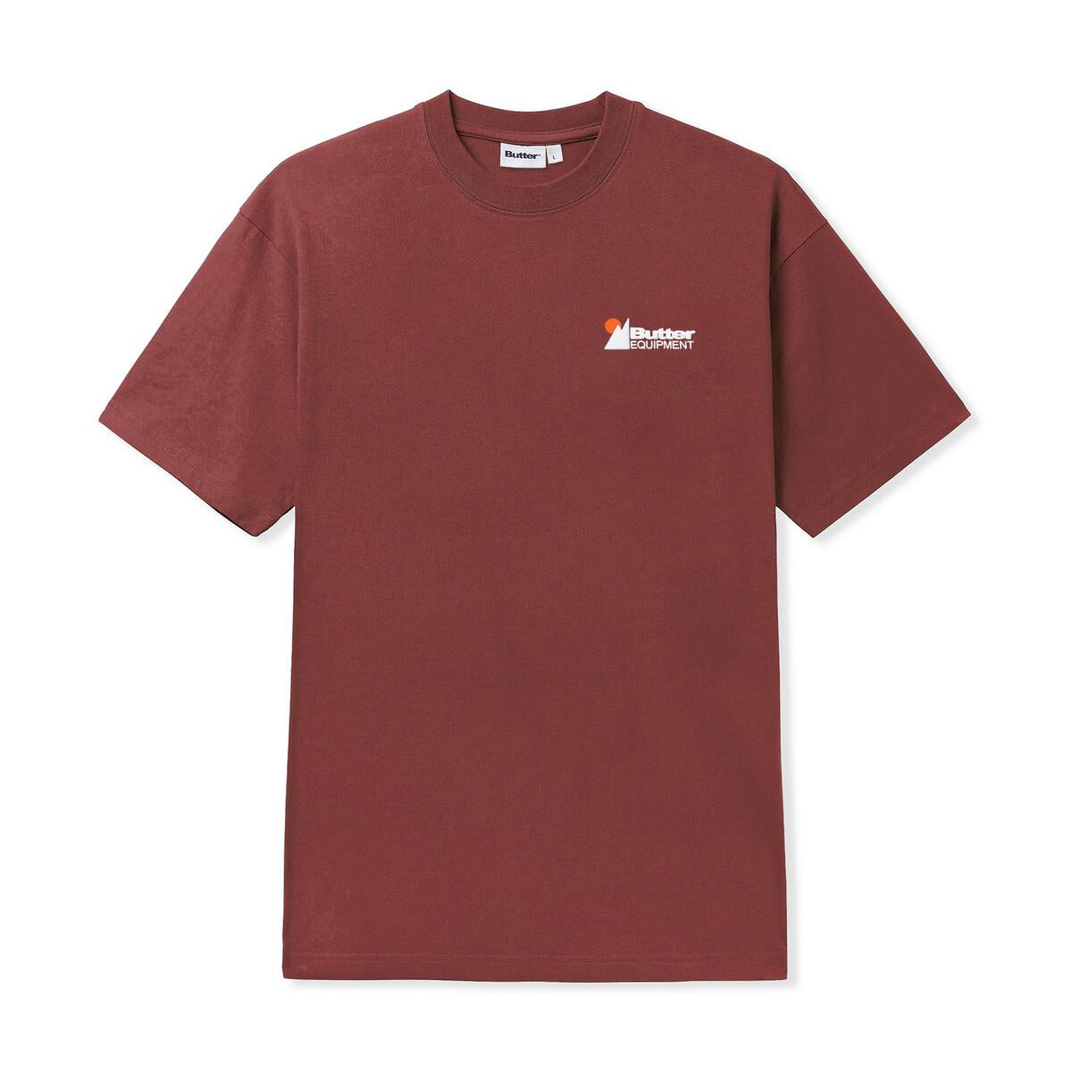 BUTTER GOODS HEAVY WEIGHT PIGMENT DYE TEE SHIRT REDWOOD 6.5oz (220 gsm) 100% Cotton Tee, Custom Pigment Dye, Puff Print On Breast.