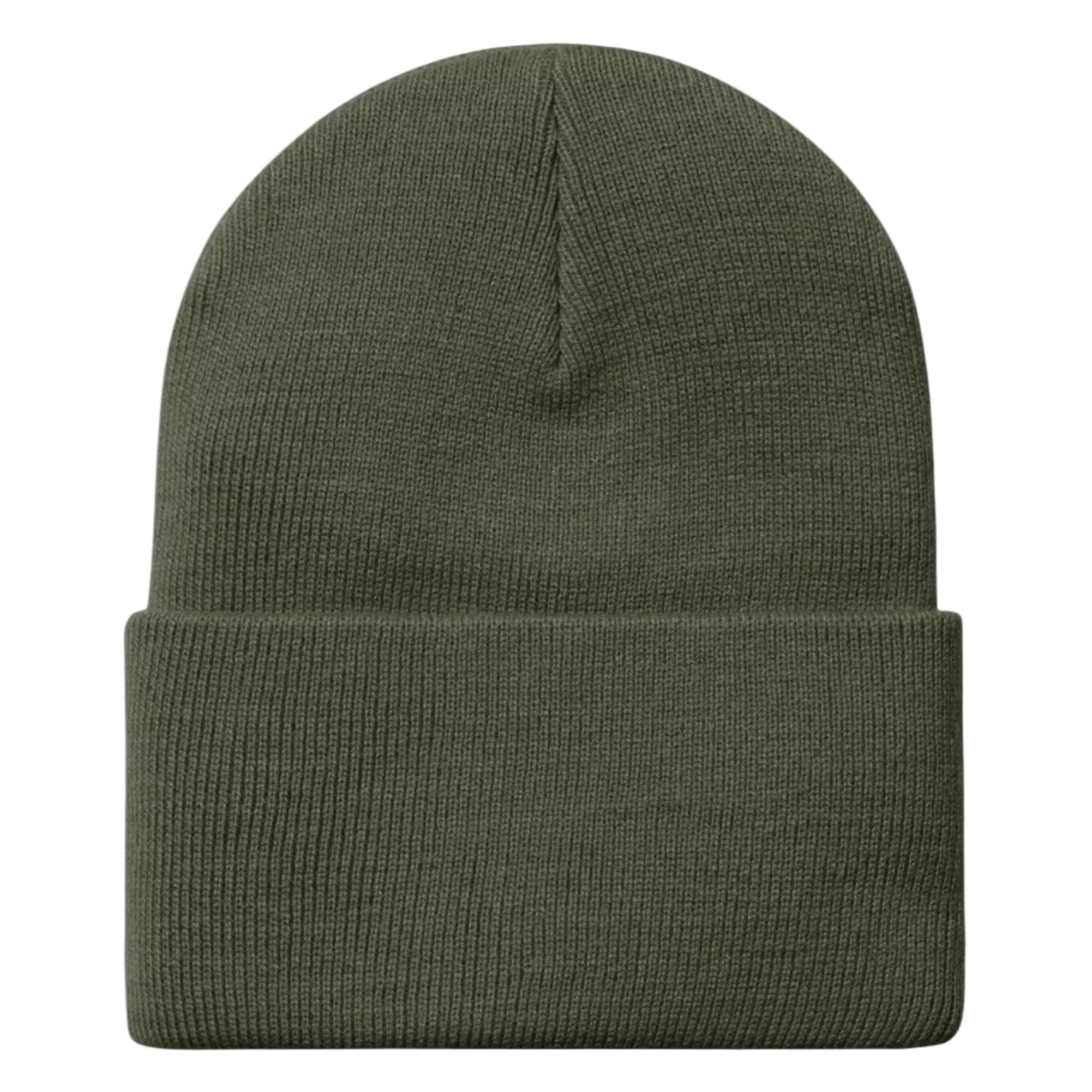 Green beanie on a light gray background