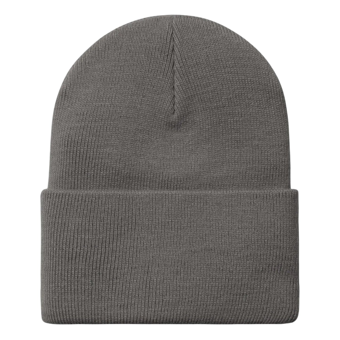 Gray knit beanie on a light gray background