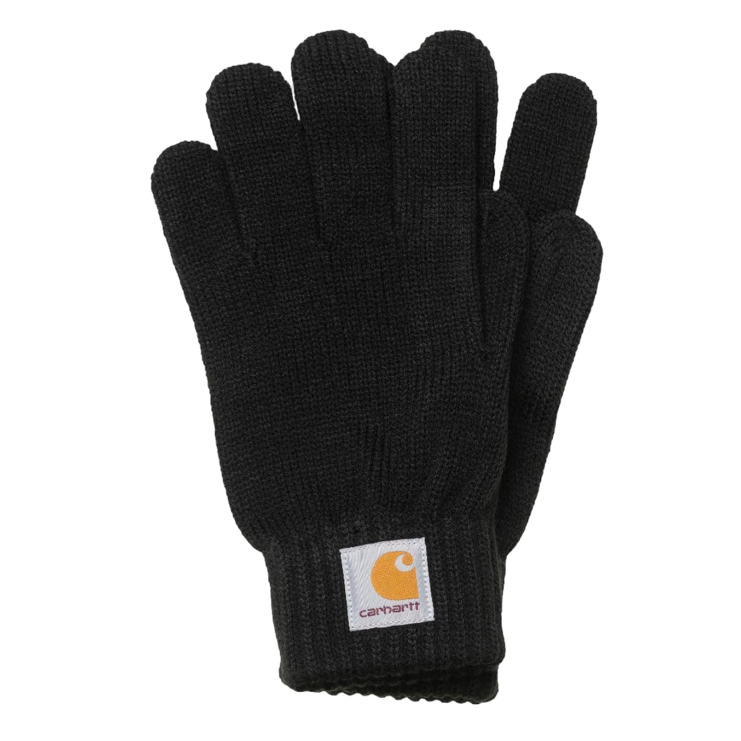 Black glove with Carhartt logo on a white background
