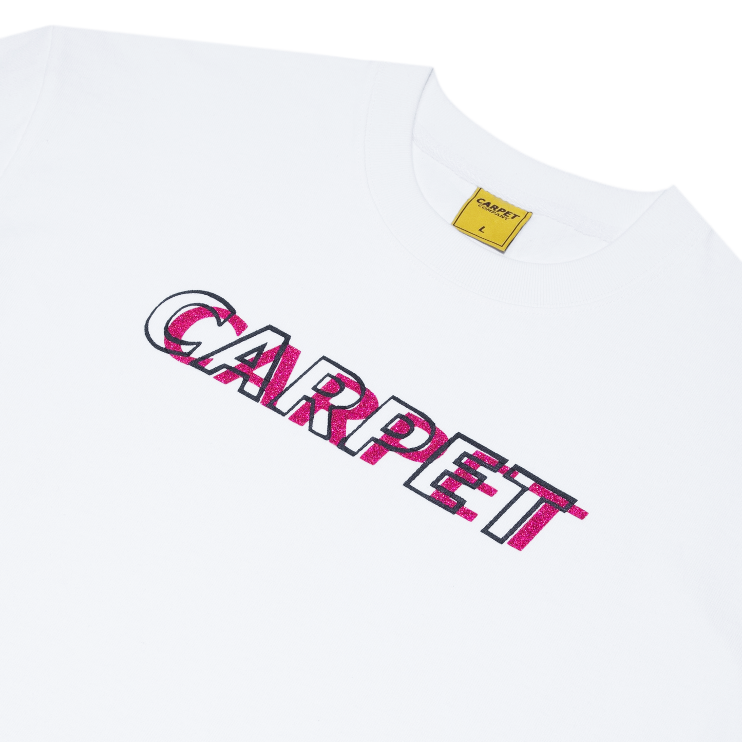 Camisa con estampado erróneo de Carpet Company en rosa metalizado