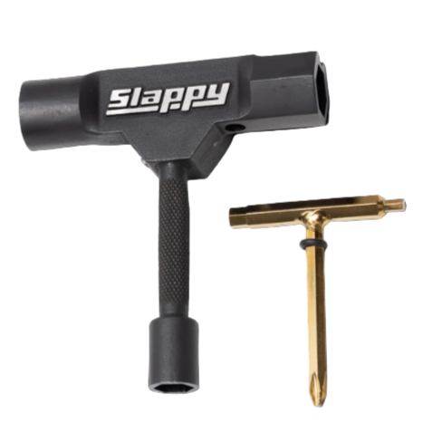 Black and gold tool with 'Slappy' branding on a black background