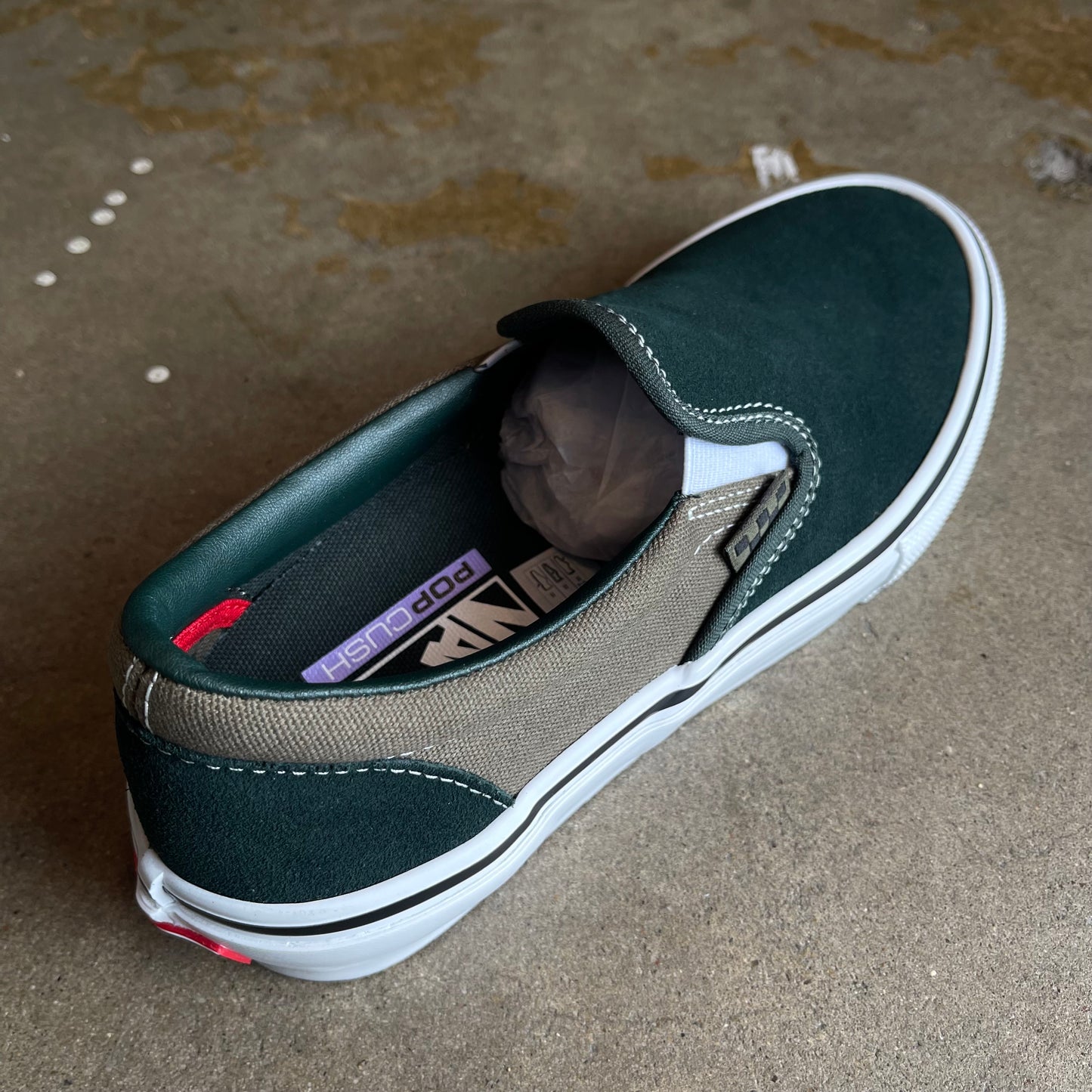 Vans Skate Slip On Shoes Scarab Military Green