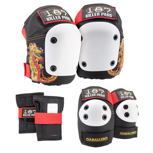 187 Killer Pads 6 Pack Skateboarding Pad Set Caballero Dragon