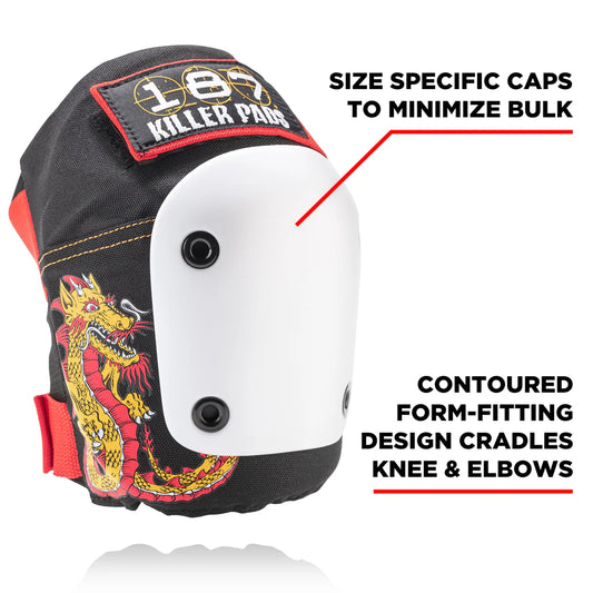 187 Killer Pads 6 Pack Skateboarding Pad Set Caballero Dragon